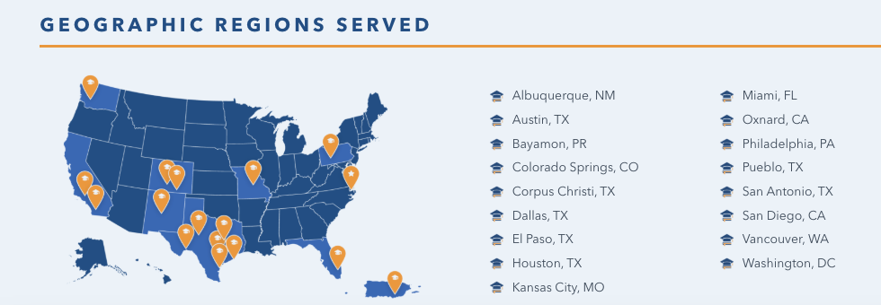 LNESC icon used as bullet markers in geographic regions list